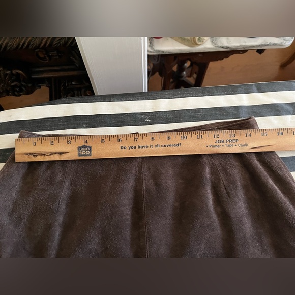 Vintage Suede Brown Maxi Skirt - Picture 5 of 9